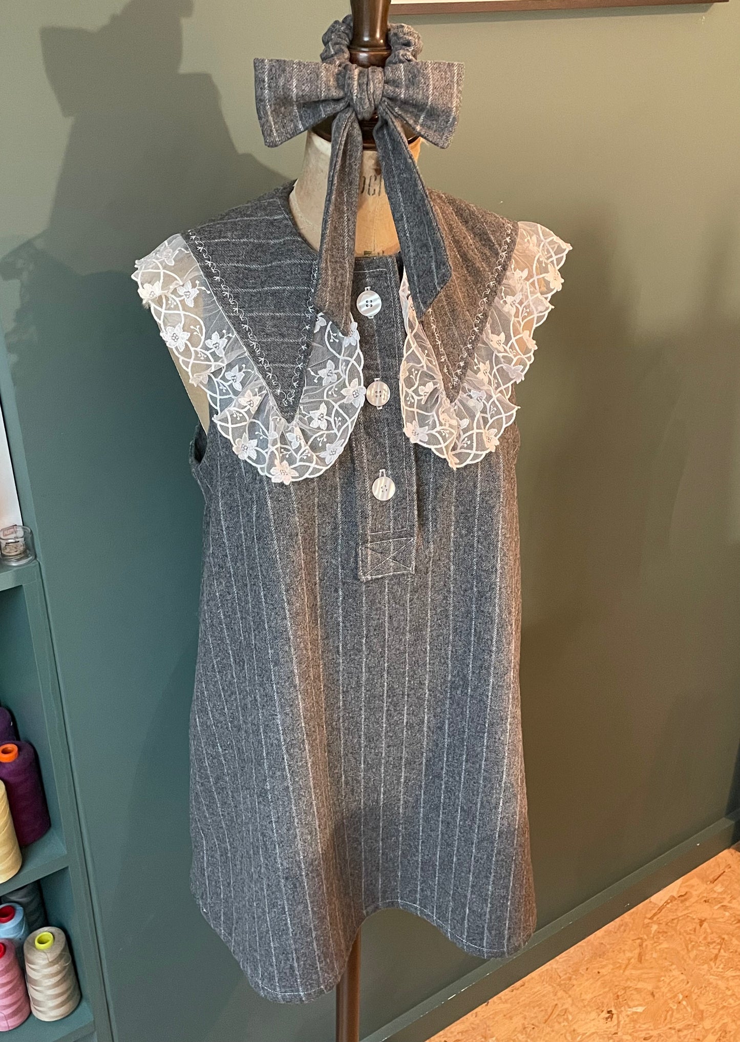 Nicole dress with bow scrunchie
