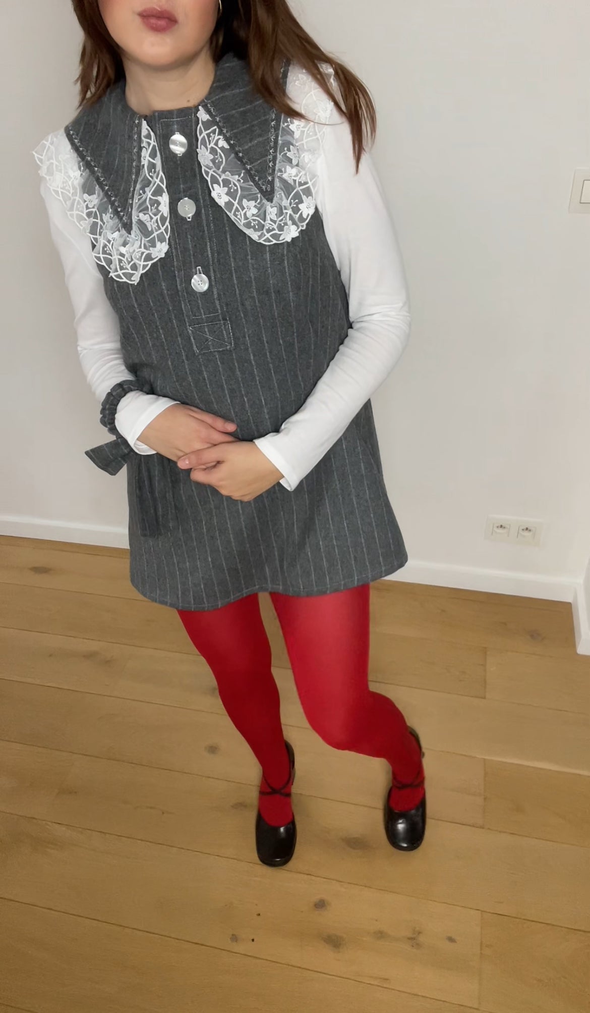 Nicole dress with bow scrunchie