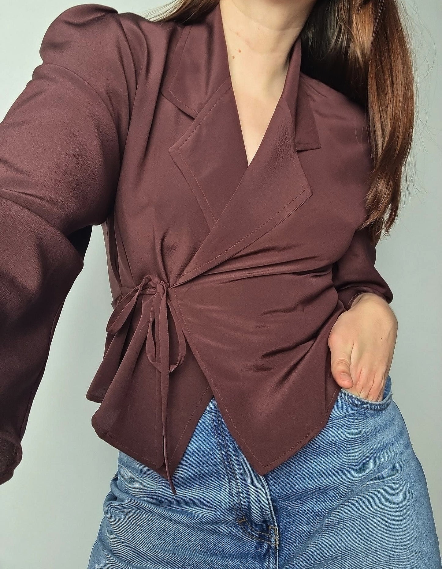 Georgia blouse chocolate silk