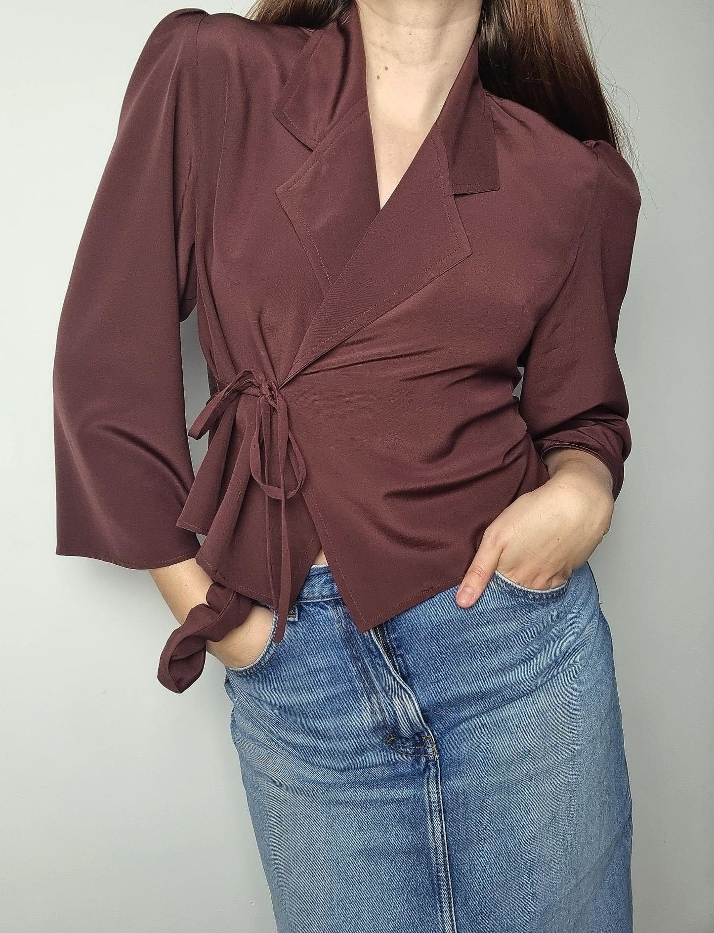 Georgia blouse chocolate silk