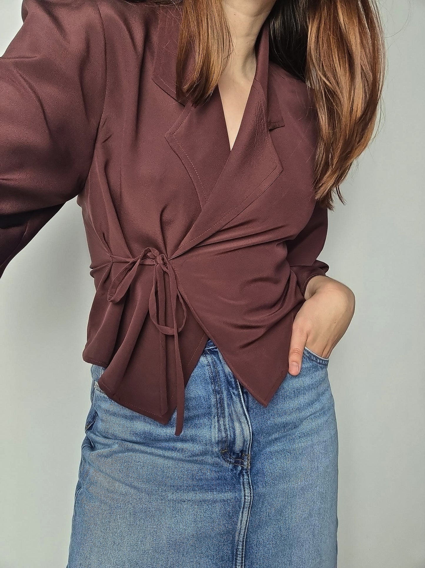Georgia blouse chocolate silk