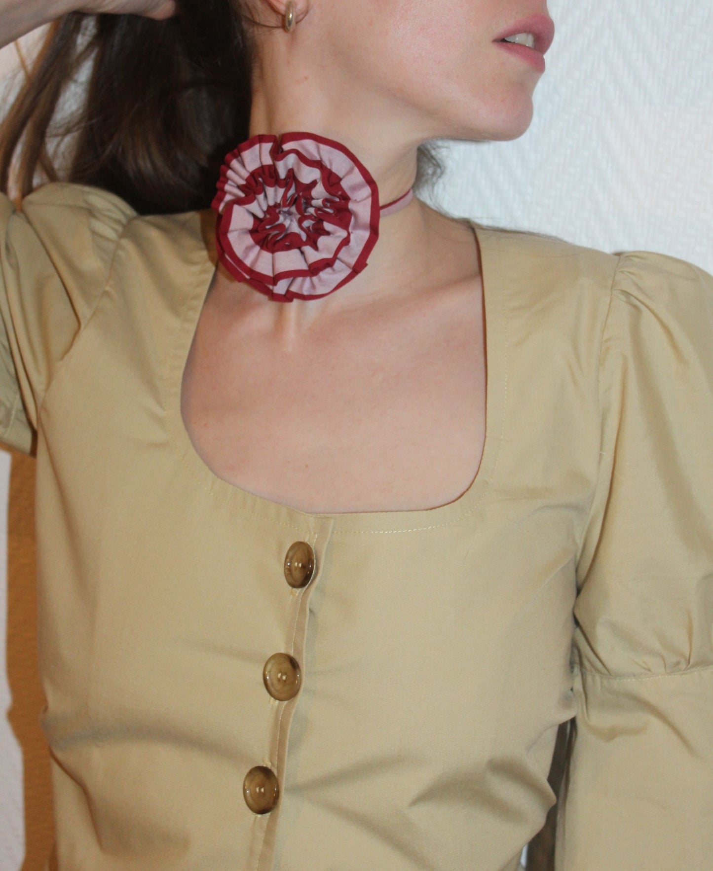 Collier flower ROSE/ROUGE