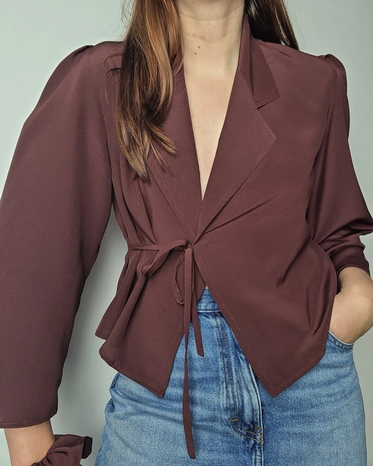 Georgia blouse chocolate silk